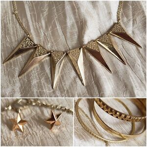 Matching necklace, earring, bracelet set